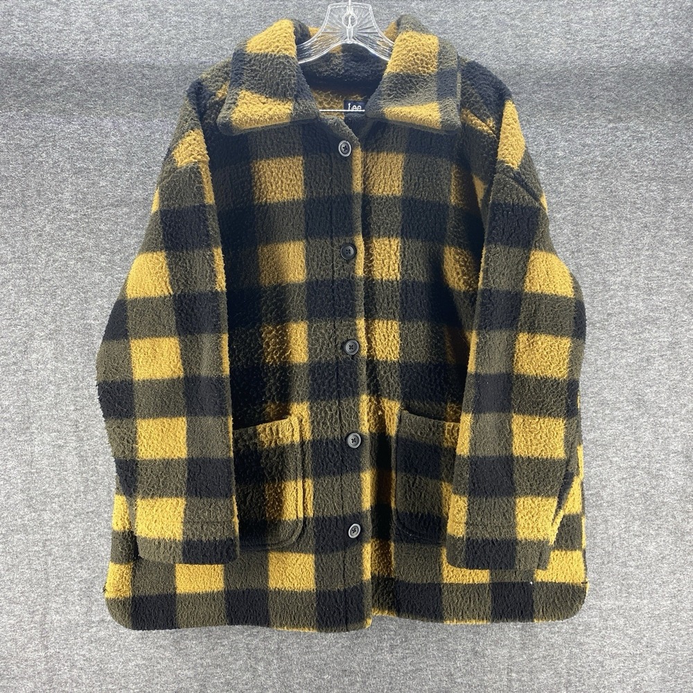 Lee‎ Jacket Mens 1X Plaid Sherpa Lined Button Up Western Cowboy Rodeo